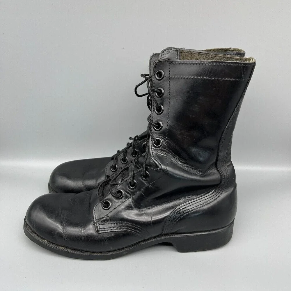 Vintage Military Combat Boots 1984 size‎ 8 Regular Waffle Sole RO Search Leather